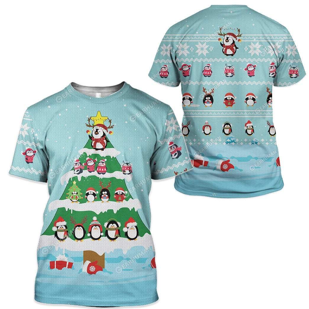 Klothek Ugly Cute Penguin Christmas Tree Custom T-Shirts Hoodies Ap | Price in USA, Best Quality