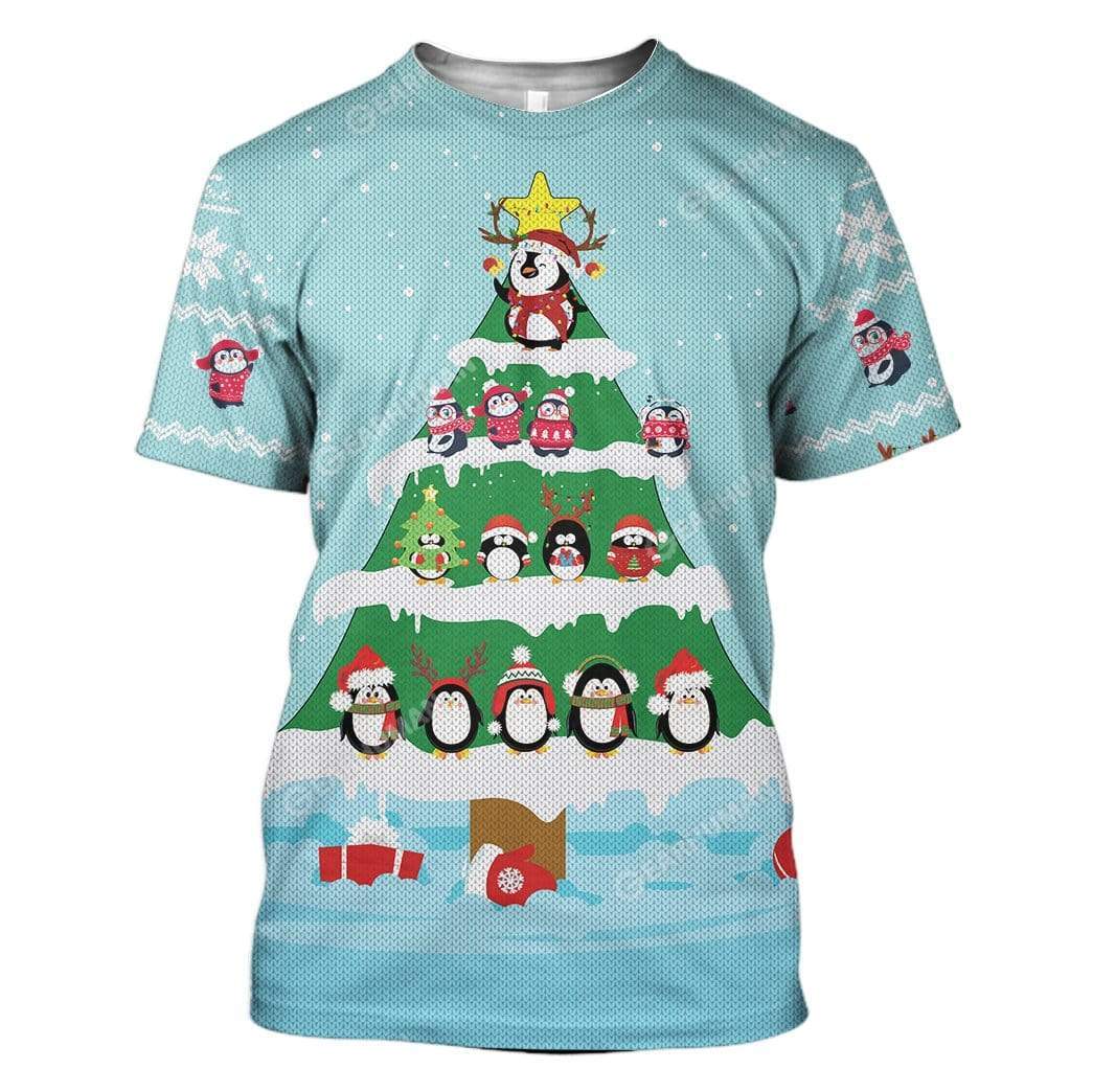 Klothek Ugly Cute Penguin Christmas Tree Custom T-Shirts Hoodies Ap | Price in USA, Best Quality